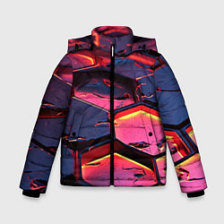 Куртка зимняя для мальчика Розовые наносоты, цвет: 3D-светло-серый