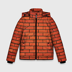 Куртка зимняя для мальчика Кирпичная стена, цвет: 3D-светло-серый