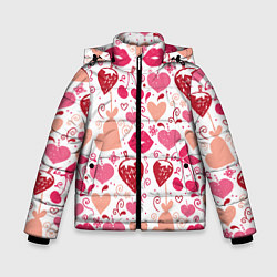 Куртка зимняя для мальчика Клубничная любовь, цвет: 3D-красный
