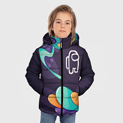Куртка зимняя для мальчика Among Us graffity splash, цвет: 3D-черный — фото 2