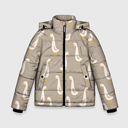 Зимняя куртка для мальчика Утки на травке - бежевый