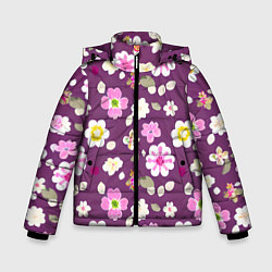 Зимняя куртка для мальчика Цветы сакуры