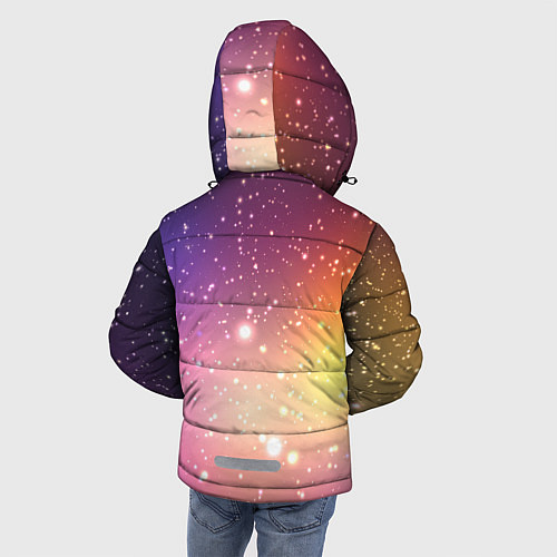Зимняя куртка для мальчика Желто фиолетовое свечение и звезды / 3D-Черный – фото 4