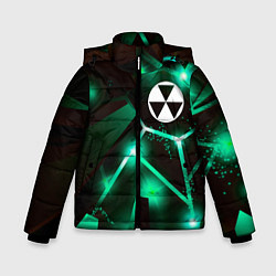 Куртка зимняя для мальчика Fallout разлом плит, цвет: 3D-черный