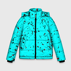 Куртка зимняя для мальчика Текстура ярко-голубой, цвет: 3D-светло-серый