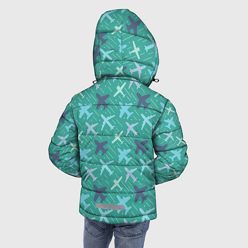 Зимняя куртка для мальчика Самолётики / 3D-Черный – фото 4