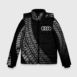 Куртка зимняя для мальчика Audi tire tracks, цвет: 3D-черный