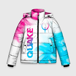 Зимняя куртка для мальчика Quake neon gradient style: надпись, символ