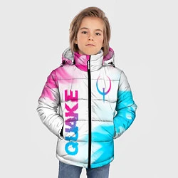 Куртка зимняя для мальчика Quake neon gradient style: надпись, символ, цвет: 3D-черный — фото 2