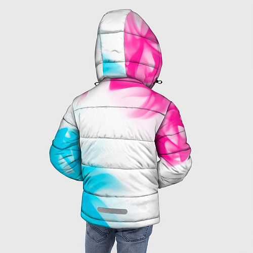 Зимняя куртка для мальчика Quake neon gradient style: надпись, символ / 3D-Черный – фото 4