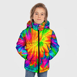 Куртка зимняя для мальчика Тай-дай кислотные краски, цвет: 3D-светло-серый — фото 2