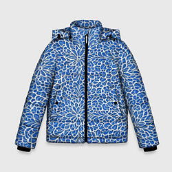 Куртка зимняя для мальчика Ажурные узоры, цвет: 3D-черный
