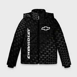 Куртка зимняя для мальчика Chevrolet карбоновый фон, цвет: 3D-черный