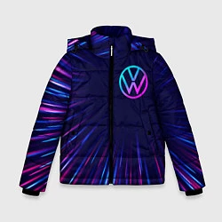 Куртка зимняя для мальчика Volkswagen neon speed lines, цвет: 3D-черный