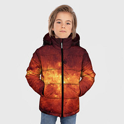 Куртка зимняя для мальчика Огненная галактика, цвет: 3D-светло-серый — фото 2