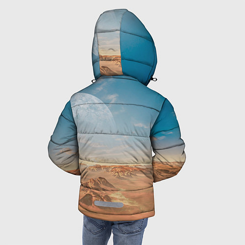Зимняя куртка для мальчика Пустынная планета и спутник / 3D-Черный – фото 4