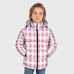 Куртка зимняя для мальчика Барби-розовый: клетка, цвет: 3D-черный — фото 2