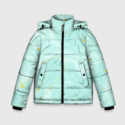 Куртка зимняя для мальчика Акварельный голубой фон, цвет: 3D-черный