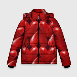 Куртка зимняя для мальчика Red hearts, цвет: 3D-светло-серый