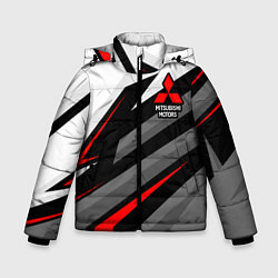 Куртка зимняя для мальчика Mitsubishi motors - красная линия, цвет: 3D-черный