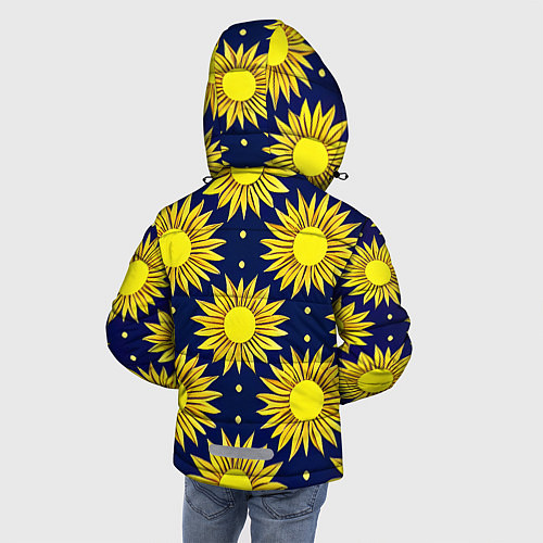 Зимняя куртка для мальчика Солнечный паттерн / 3D-Черный – фото 4