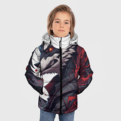 Куртка зимняя для мальчика Волк в полнолуние, цвет: 3D-черный — фото 2