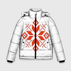 Куртка зимняя для мальчика Удмуртский узор, цвет: 3D-красный