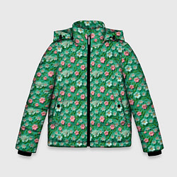 Зимняя куртка для мальчика Объемные цветочки
