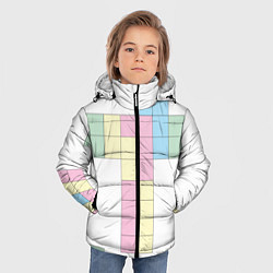 Куртка зимняя для мальчика Тетрис буква т падающие блоки, цвет: 3D-светло-серый — фото 2