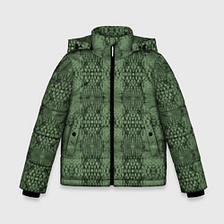 Куртка зимняя для мальчика Крокодиловый стиль, цвет: 3D-черный