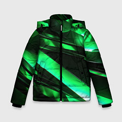 Зимняя куртка для мальчика Зеленая неоновая абстракция