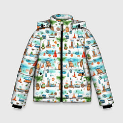 Куртка зимняя для мальчика Летний микс, цвет: 3D-черный