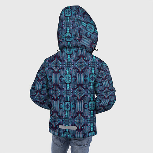 Зимняя куртка для мальчика Сине-фиолетовый киберпанк / 3D-Черный – фото 4