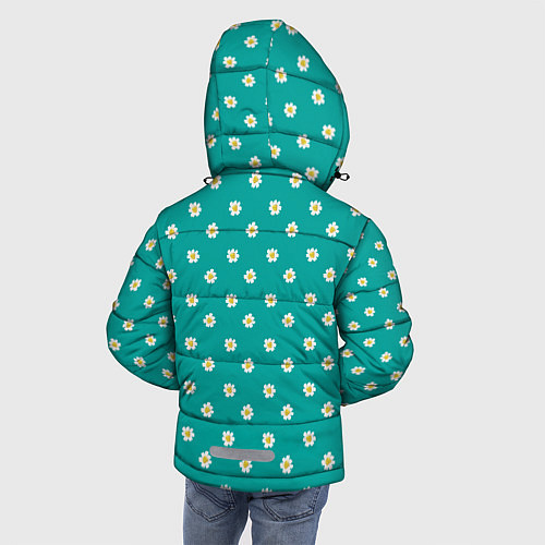 Зимняя куртка для мальчика Паттерн ромашки / 3D-Черный – фото 4