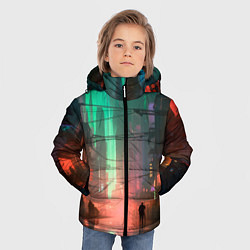 Куртка зимняя для мальчика Кибер город будущего, цвет: 3D-черный — фото 2