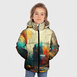 Куртка зимняя для мальчика Урбанистический городской пейзаж, цвет: 3D-красный — фото 2