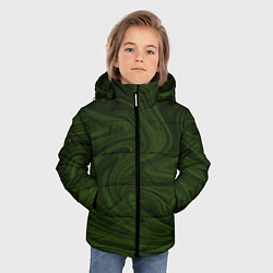 Куртка зимняя для мальчика Зеленое размытие абстракция, цвет: 3D-черный — фото 2