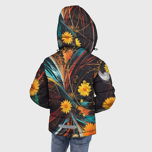 Зимняя куртка для мальчика Цветущий взрыв / 3D-Светло-серый – фото 4