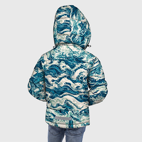 Зимняя куртка для мальчика Узор волны / 3D-Светло-серый – фото 4