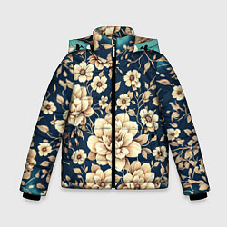 Зимняя куртка для мальчика Золотые цветы узор