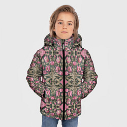 Куртка зимняя для мальчика Серо-розовый средневековый паттерн, цвет: 3D-светло-серый — фото 2