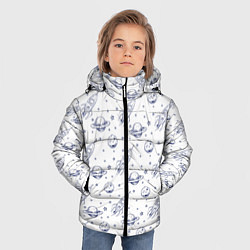 Куртка зимняя для мальчика Ракеты и астероиды, цвет: 3D-черный — фото 2