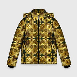 Куртка зимняя для мальчика Золотые защитные пластины, цвет: 3D-черный