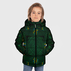 Куртка зимняя для мальчика Зелёная электросхема, цвет: 3D-красный — фото 2