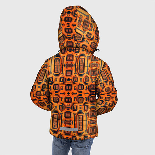 Зимняя куртка для мальчика Оранжевый киберпанк / 3D-Черный – фото 4
