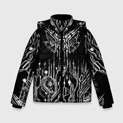 Куртка зимняя для мальчика Киберпанк-модерн, цвет: 3D-светло-серый