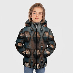 Куртка зимняя для мальчика Металлическая шипованная текстура, цвет: 3D-светло-серый — фото 2
