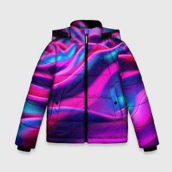 Зимняя куртка для мальчика Фиолетовые неоновые волны