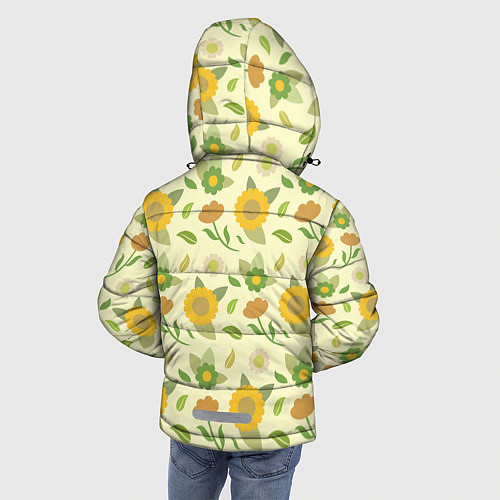 Зимняя куртка для мальчика Цветы лета / 3D-Черный – фото 4