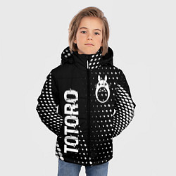 Куртка зимняя для мальчика Totoro glitch на темном фоне: надпись, символ, цвет: 3D-черный — фото 2